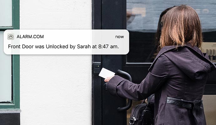 A person using access control system