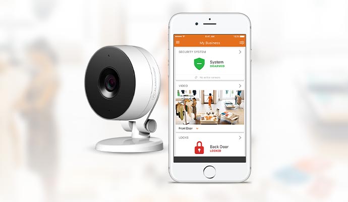 Camera integrated home security app