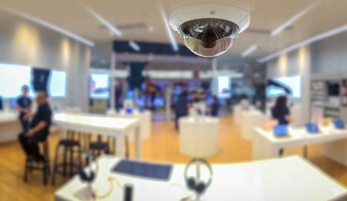 Security camera in a gadget store