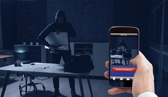 Burglary detection in a commercial space