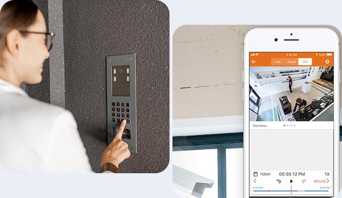 Collage of access control and video monitoring system Collage of access control and video monitoring system