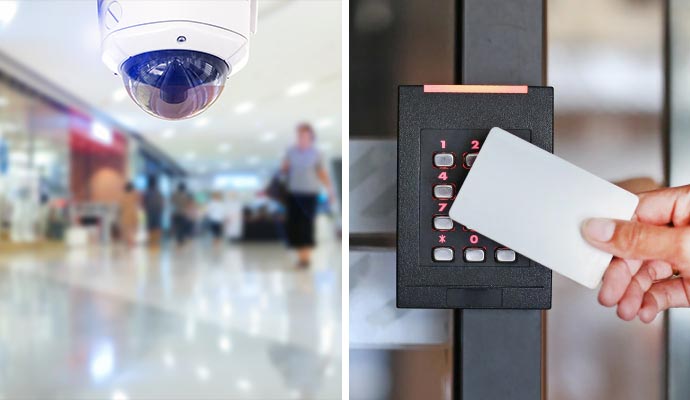 Collage of business security and access control system.