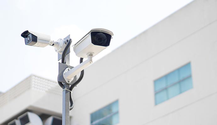 installed gunshot detection camera in commercial place
