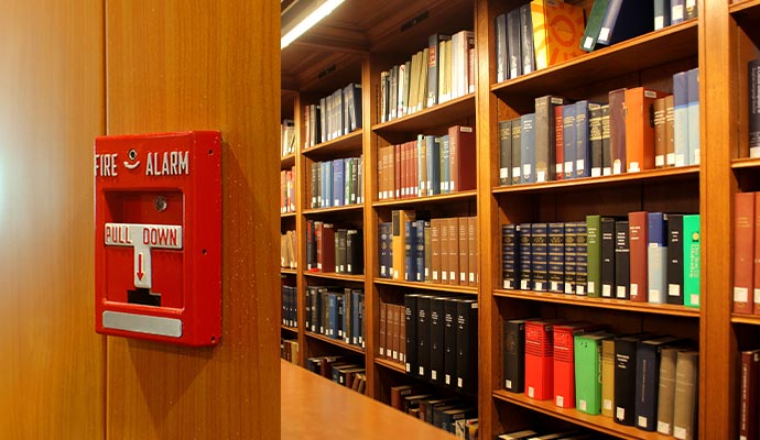 fire alarm system in library