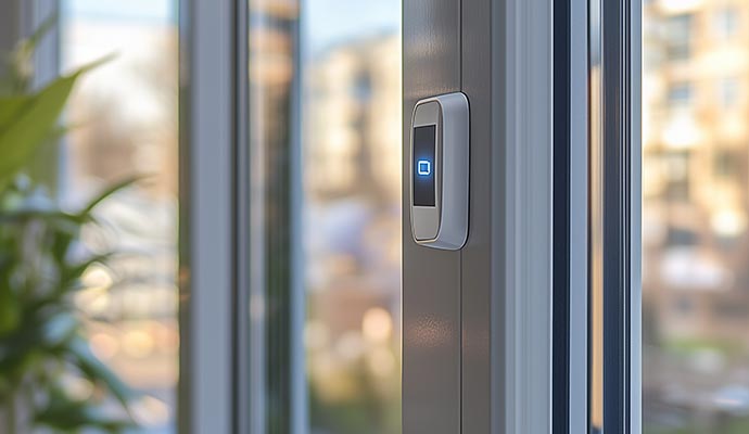 Glass break detector on glass door