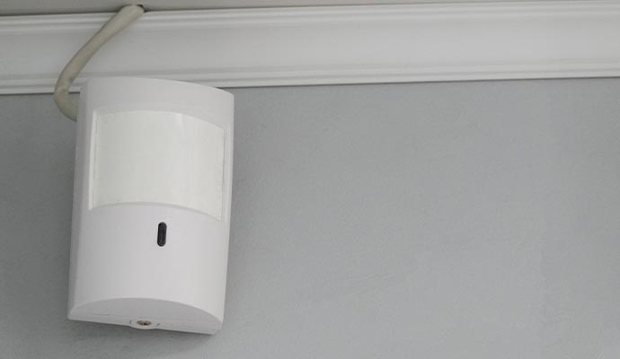 Motion sensor installed on the wall