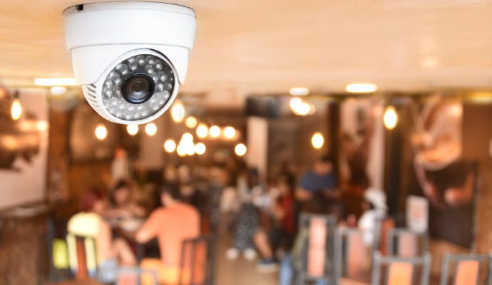 Security camera installed in restaurant
