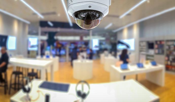 security camera installed in store