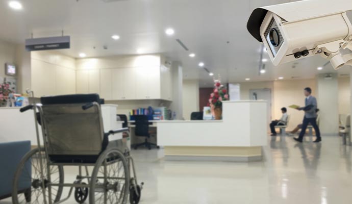 Surveillance camera monitoring inside hospital