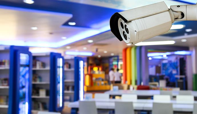 cctv camera on school library