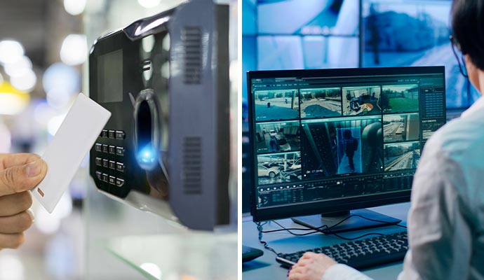 Collage of access control and security monitoring system