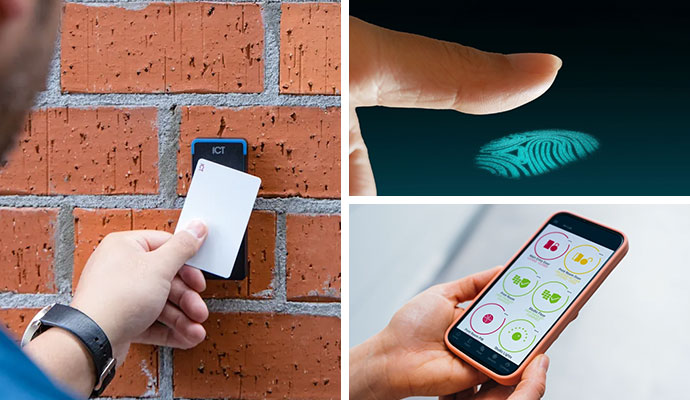 Collage of different types of access control system