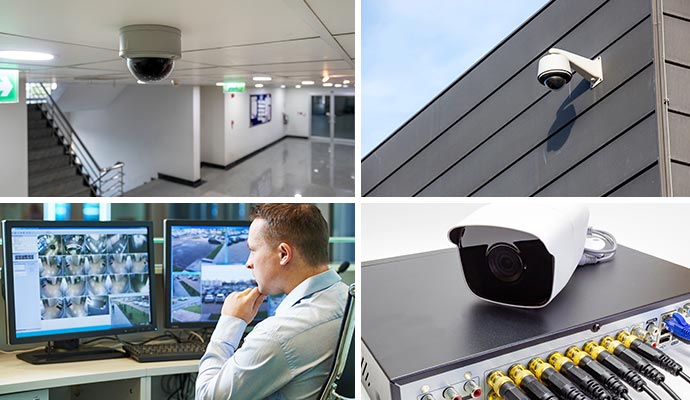Collage of high-definition surveillance cameras