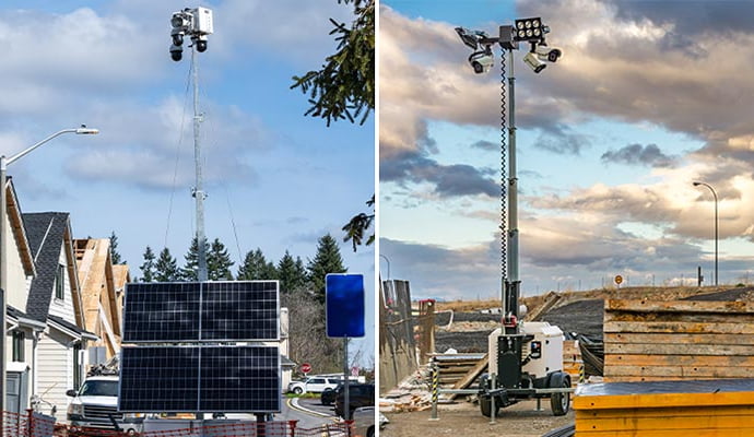 Collage of mobile surveillance trailers