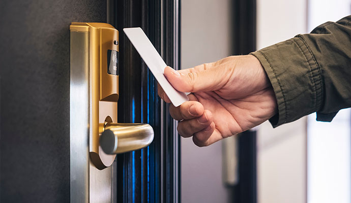 Commercial keycard access control system for business security