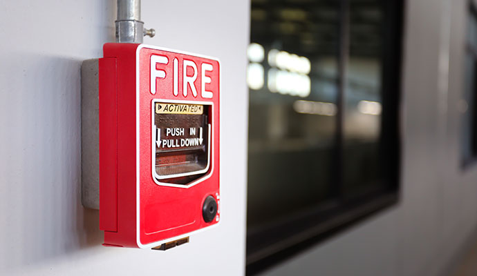 Fire alarm system installed in business area