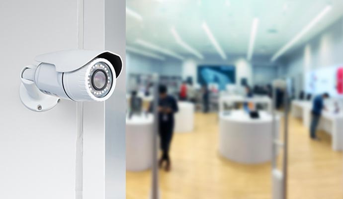IP camera installed in retail store