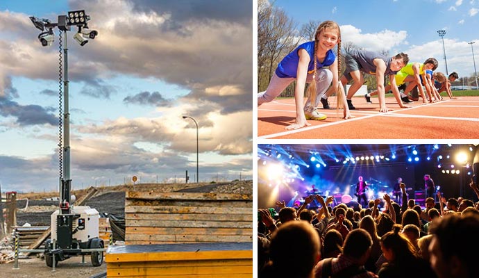 Mobile surveillance in construction sites, sporting events, and concerts