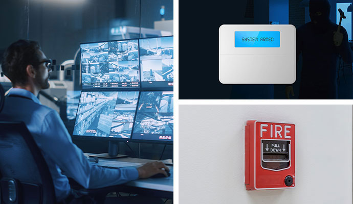 Monitors and alarms support integrated security.