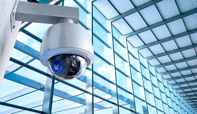 Security camera for commercial area