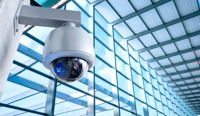 Surveillance camera on commercial place