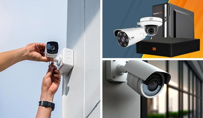 Variety of security cameras for surveillance.