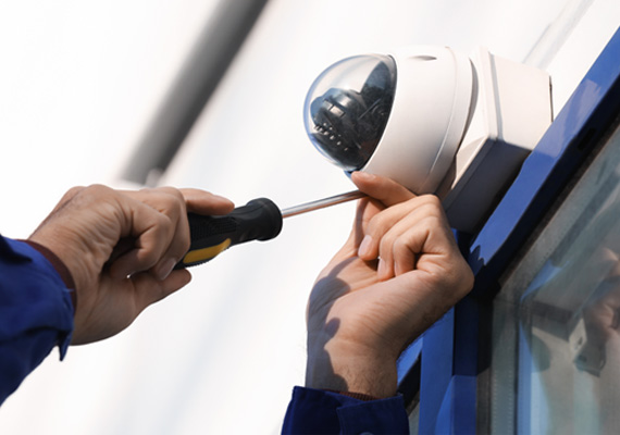 milestone cameras installation on the wall