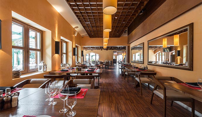 Modern restaurant dining room