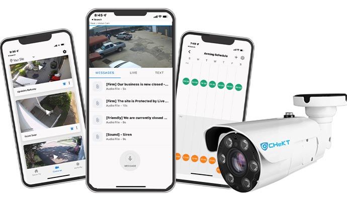 Mobile security monitoring app interface