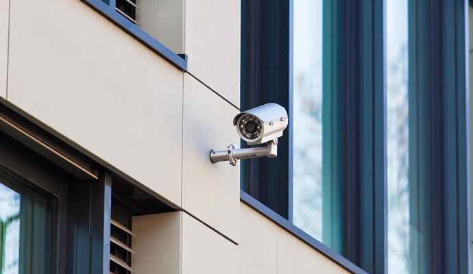 Surveillance camera outside the building