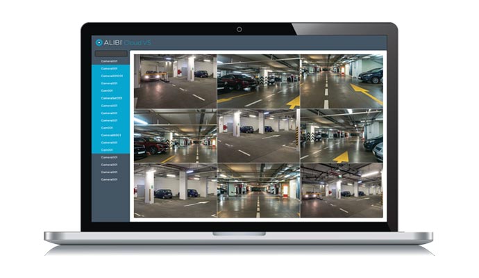 Video Surveillance platform displayed on a laptop.